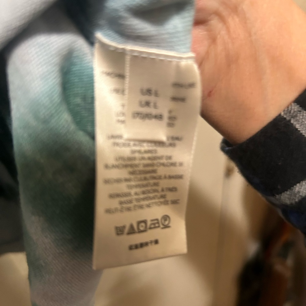 We the Free People Teal and Black Tie-Dye Long Sleeve Top - Picture 5 of 6